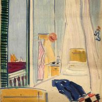Vaszary János: Tengerparti hotelszoba, 1934 körül (részlet)